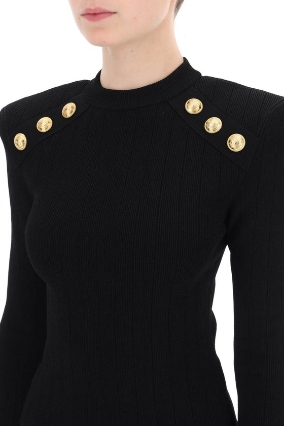 Balmain crew-neck sweater with buttons