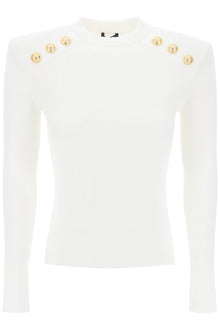  Balmain crew-neck sweater with buttons