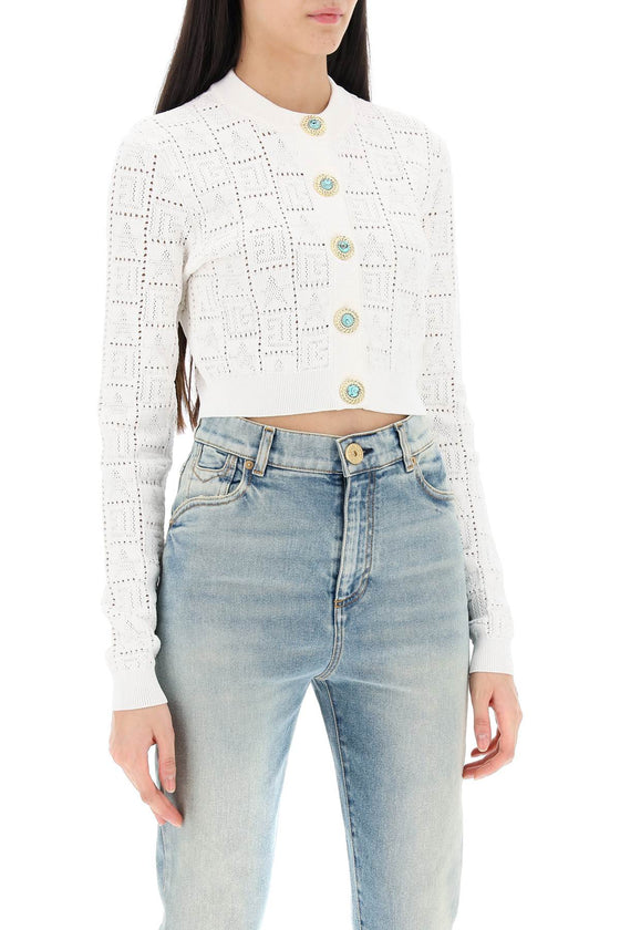 Balmain cropped cardigan with jewel buttons