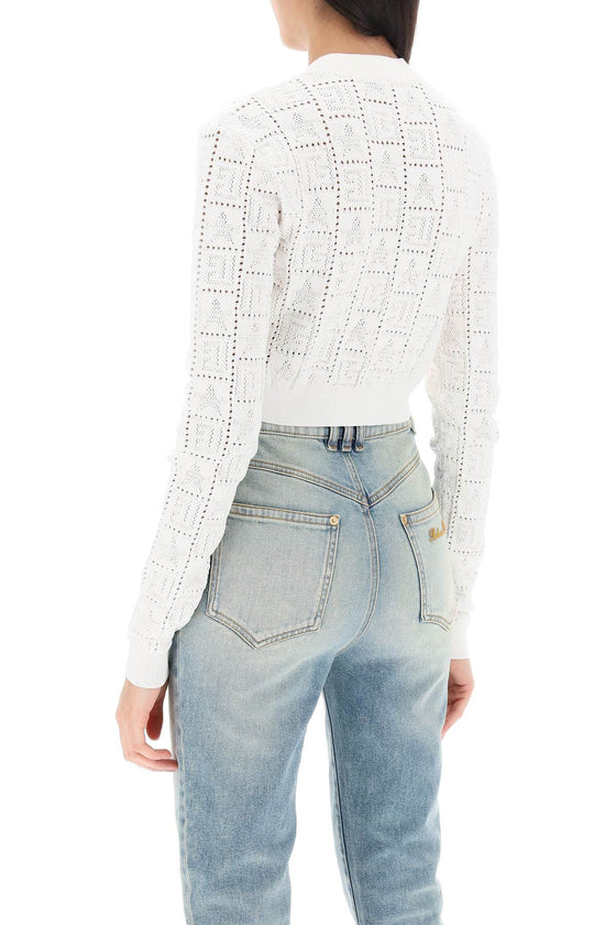 Balmain cropped cardigan with jewel buttons
