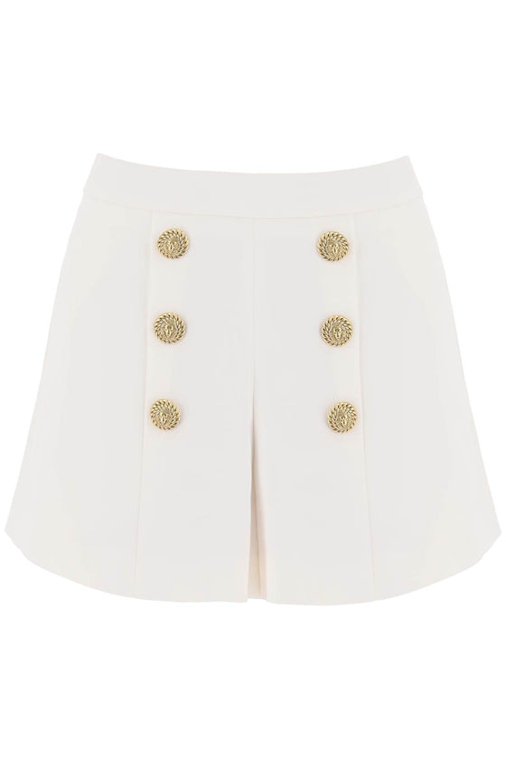 Balmain crepe shorts with embossed buttons