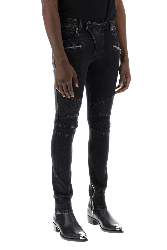 Balmain slim biker style jeans