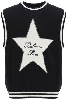  Balmain vest with star intarsia