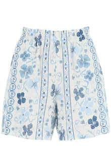  See by chloe printed linen blend shorts