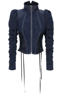  Dilara findikoglu denim corset-style jacket with