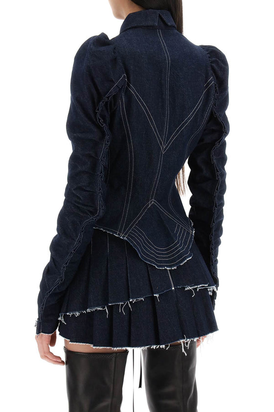 Dilara findikoglu denim corset-style jacket with