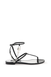 Dolce & gabbana patent leather thong sandals with padlock
