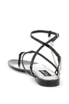 Dolce & gabbana patent leather thong sandals with padlock