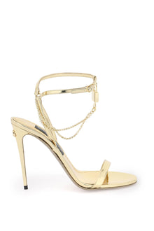  Dolce & gabbana laminated leather sandals with charm