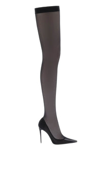  Dolce & gabbana stretch tulle thigh-high boots