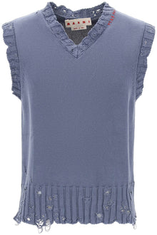  Marni destroyed-effect vest in cotton