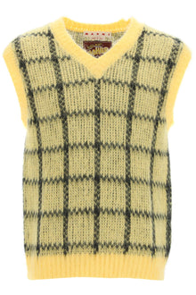  Marni brushed-mohair vest with check motif