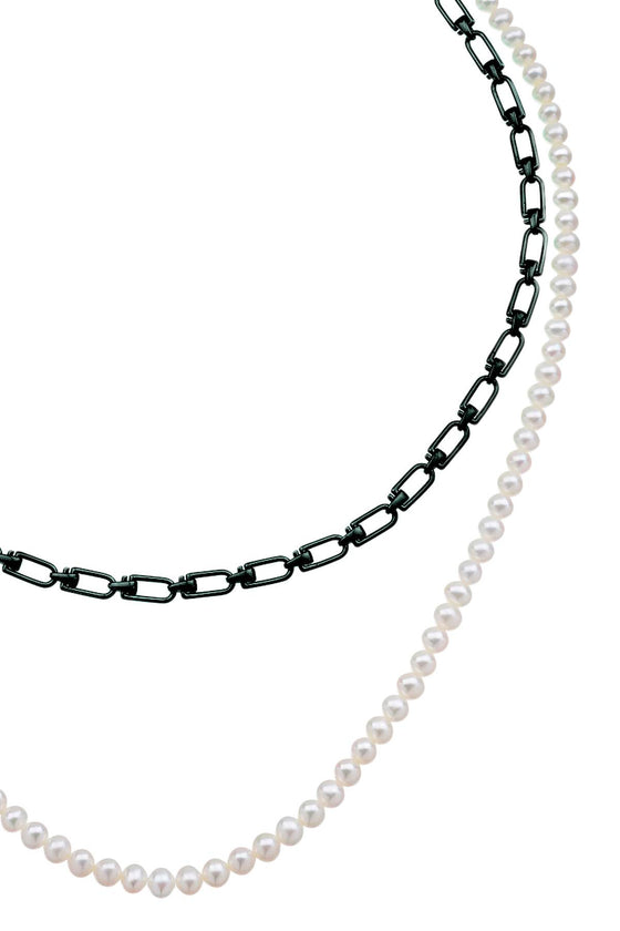 Eera 'reine' double necklace with pearls