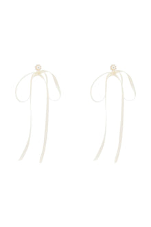  Simone rocha button pearl earrings with bow detail.