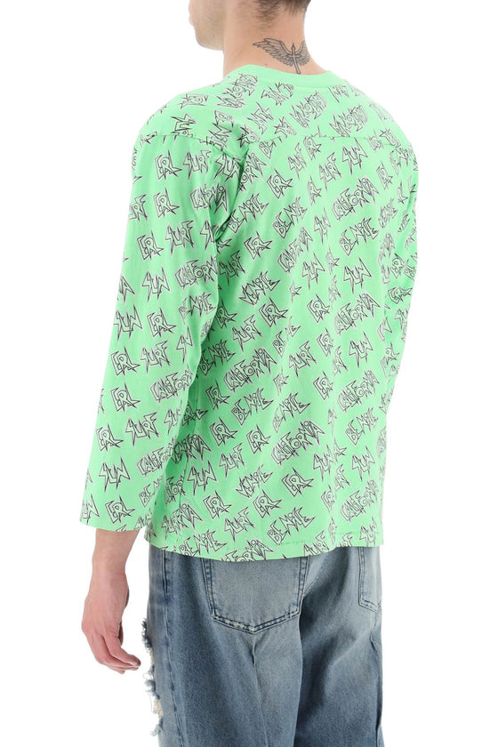 Erl 'waffle' long sleeved t-shirt with all-over print
