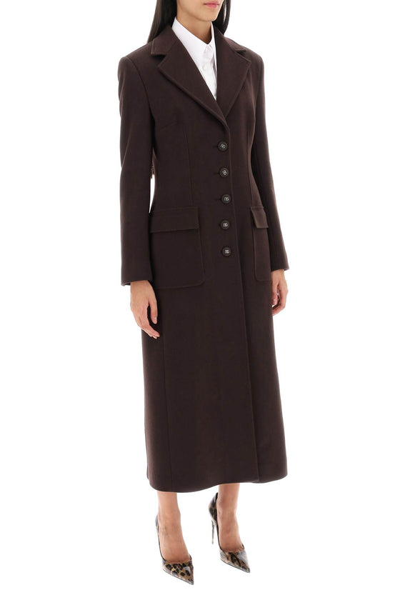 Dolce & gabbana shaped coat in wool and cashmere
