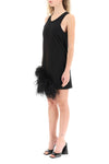 N.21 jersey mini dress with feathers