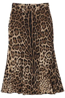  Dolce & gabbana leopard print jersey midi skirt