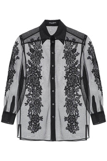  Dolce & gabbana organza shirt with lace inserts
