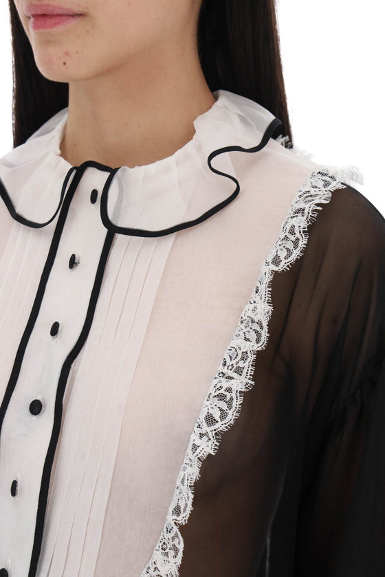 Dolce & gabbana chiffon blouse with plastr