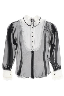  Dolce & gabbana chiffon blouse with plastr