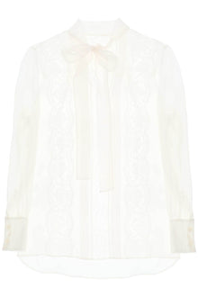  Dolce & gabbana chiffon blouse with lace inserts