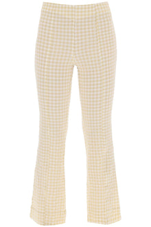  Ganni flared pants with gingham motif
