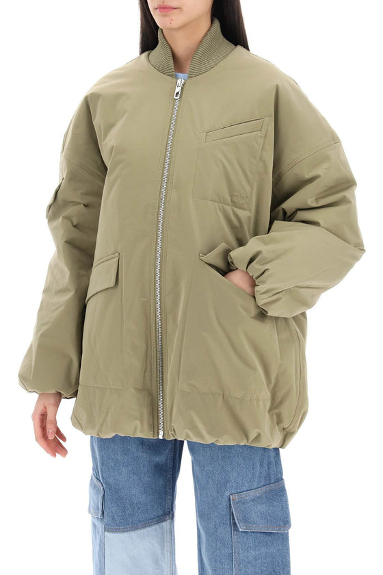 Ganni oversized midi bomber jacket