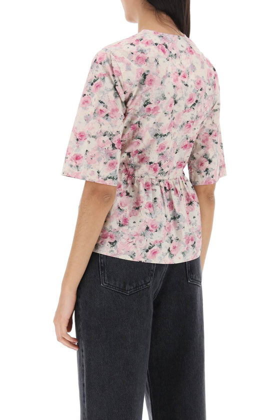 Ganni floral peplum blouse