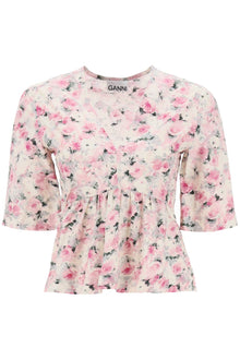  Ganni floral peplum blouse