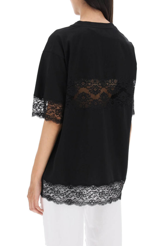 Dolce & gabbana t-shirt with lace inserts