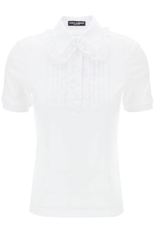  Dolce & gabbana polo shirt with harness and lace trimm