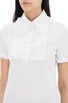 Dolce & gabbana polo shirt with harness and lace trimm