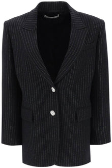  Alessandra rich lurex-pinstriped jacket