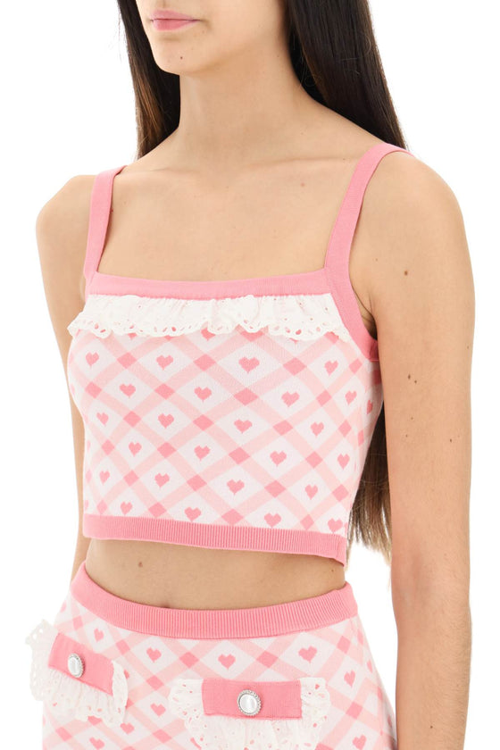 Alessandra rich checked cropped top