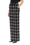 Alessandra rich maxi skirt in boucle' fabric with check motif