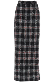  Alessandra rich maxi skirt in boucle' fabric with check motif