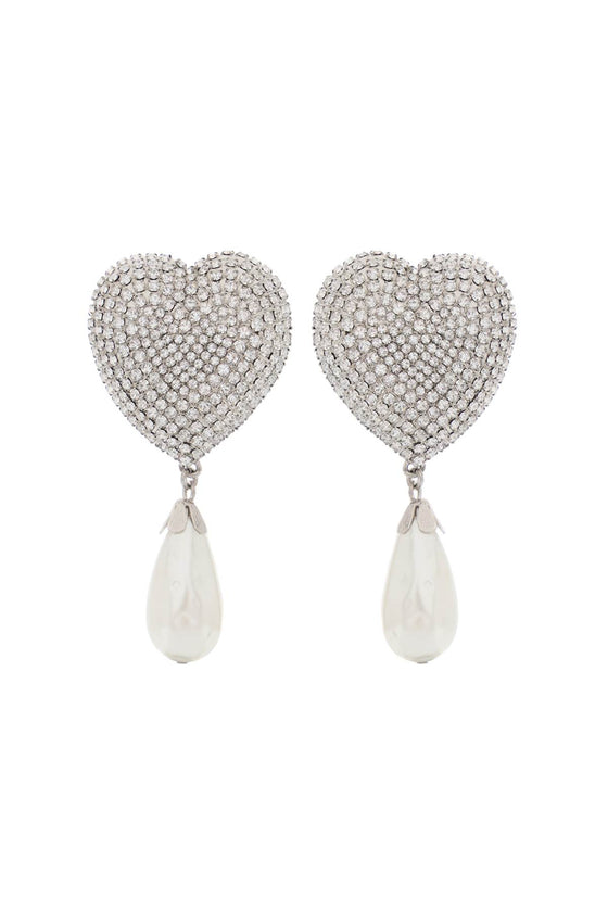 Alessandra rich heart crystal earrings with pearls