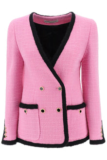  Alessandra rich double-breasted boucle tweed jacket