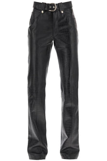  Alessandra rich straight-cut pants in crocodile-print leather