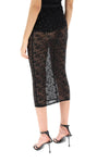 Alessandra rich midi skirt in lace with rhinestones