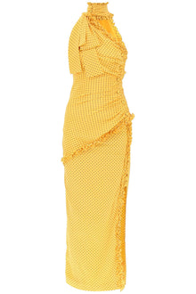  Alessandra rich polka dot one-shoulder maxi dress