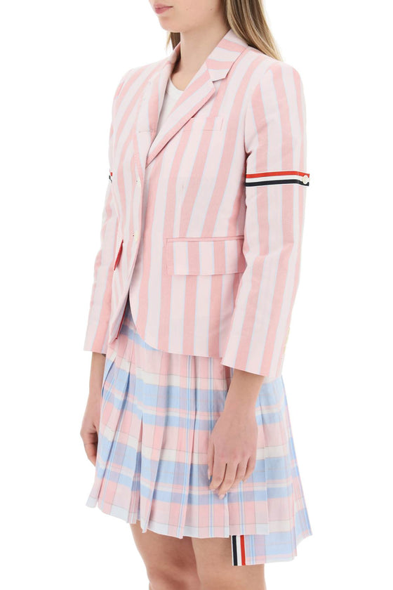 Thom browne striped blazed with tricolor details