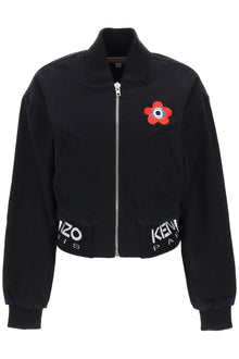  Kenzo target cropped bomber jacket in denim