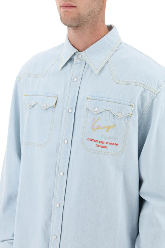 Kenzo embroidered denim western shirt