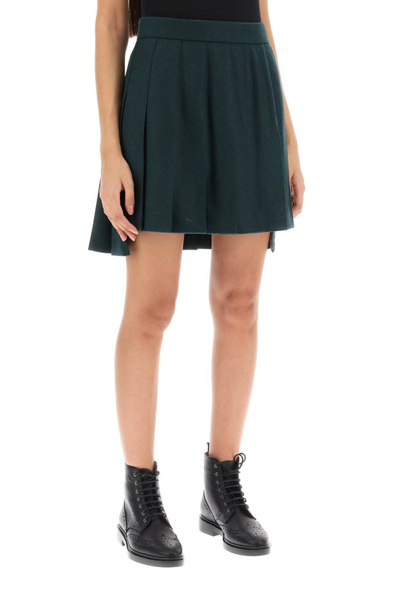 Thom browne flannel mini pleated skirt