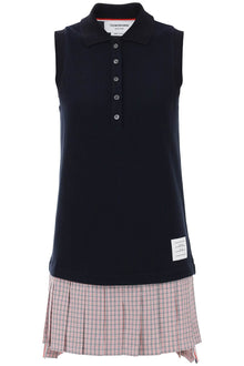  Thom browne mini polo-style dress with pleated bottom.