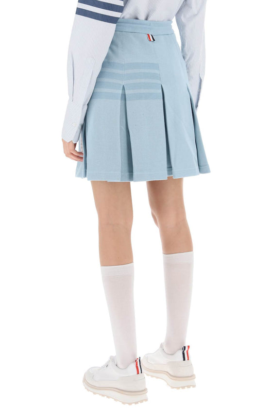 Thom browne knitted 4-bar pleated skirt
