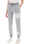 Thom browne 4-bar joggers in check knit