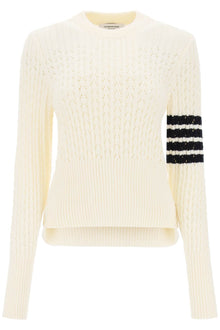  Thom browne pointelle stitch merino wool 4-bar sweater